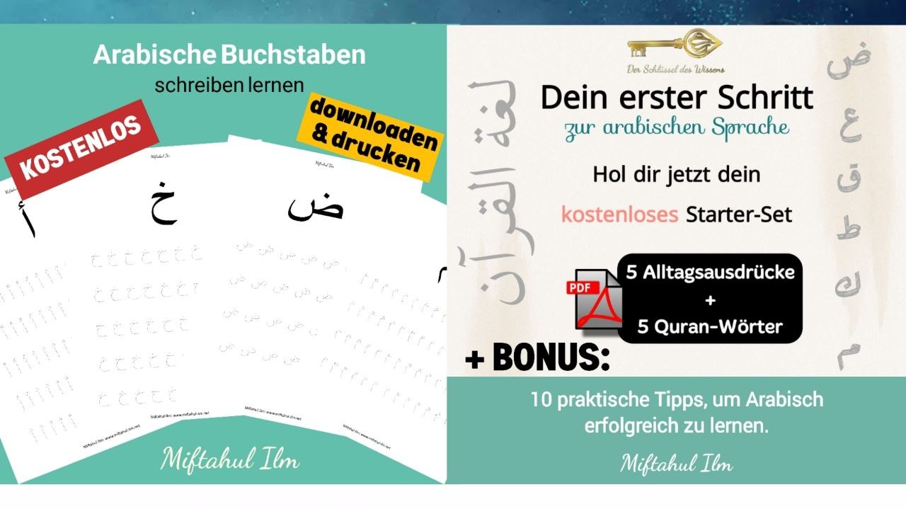 Arabische Buchstaben schreiben lernen + Starter Set